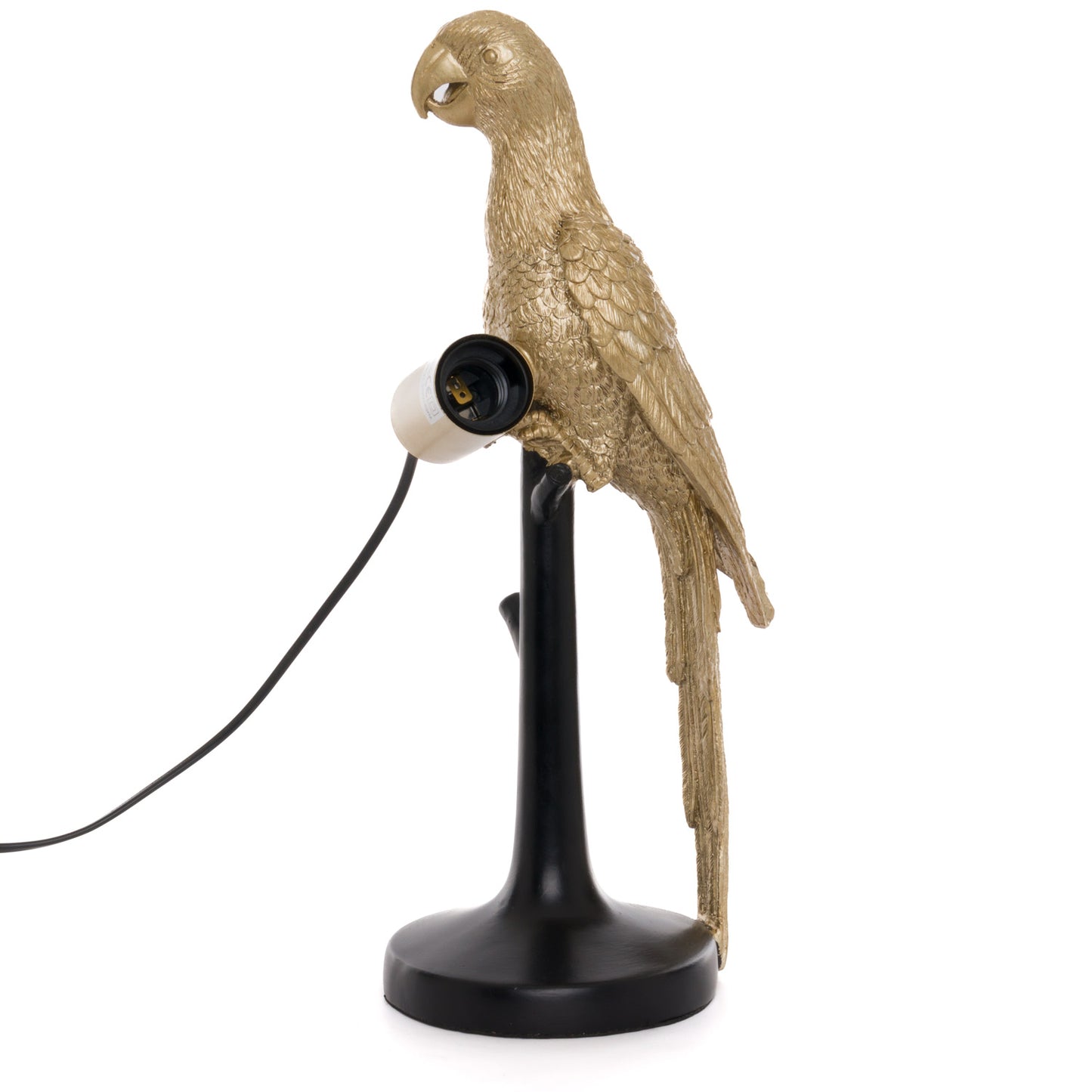 Percy The Parrot Gold And Black Table Lamp