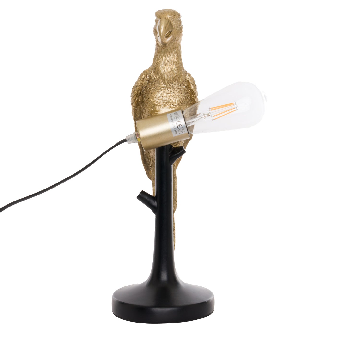 Percy The Parrot Gold And Black Table Lamp