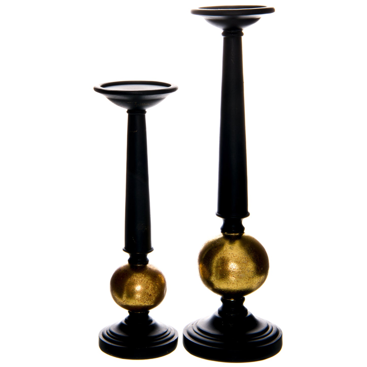 Black And Gold Small Column Candle Stand