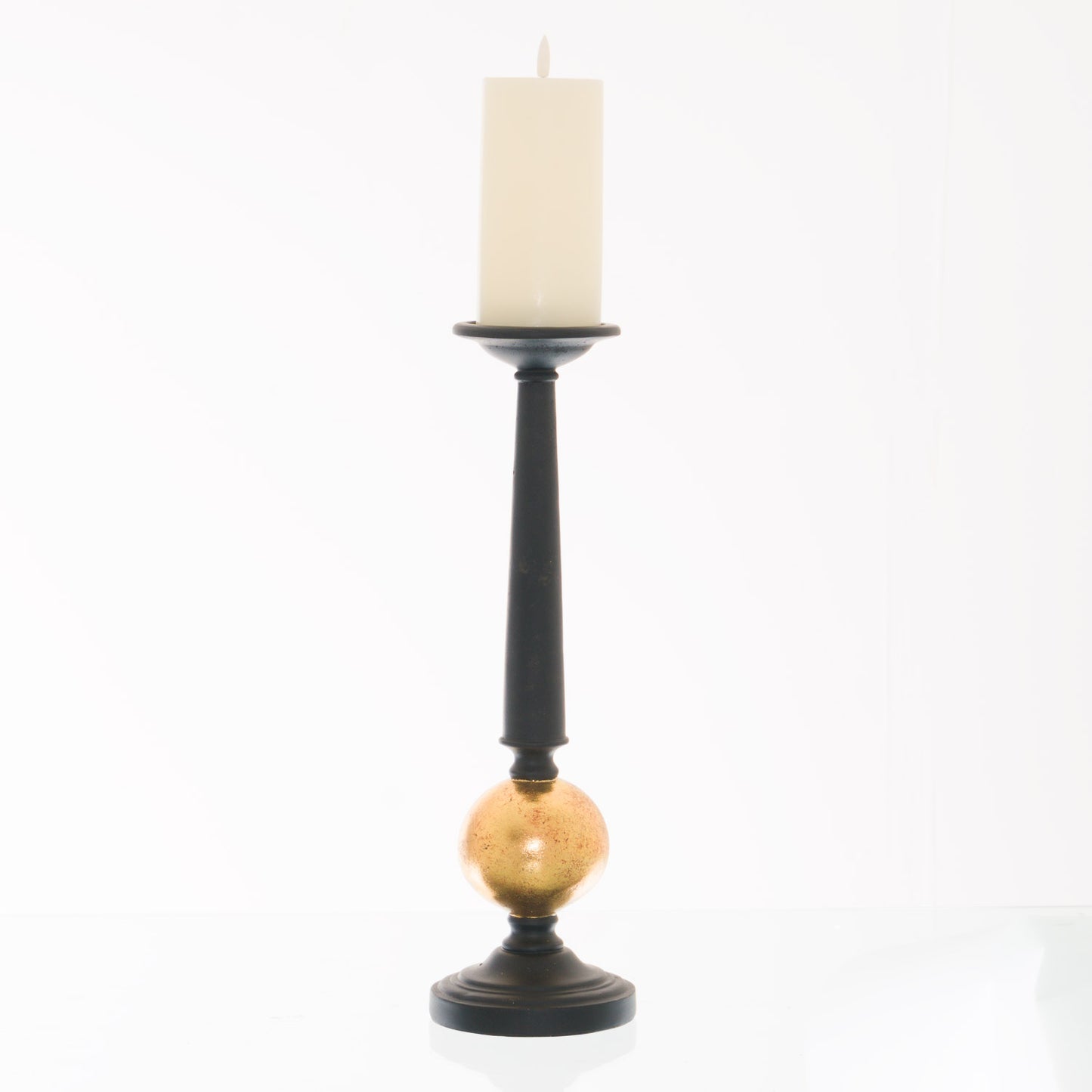 Black And Gold Large Column Candle Stand