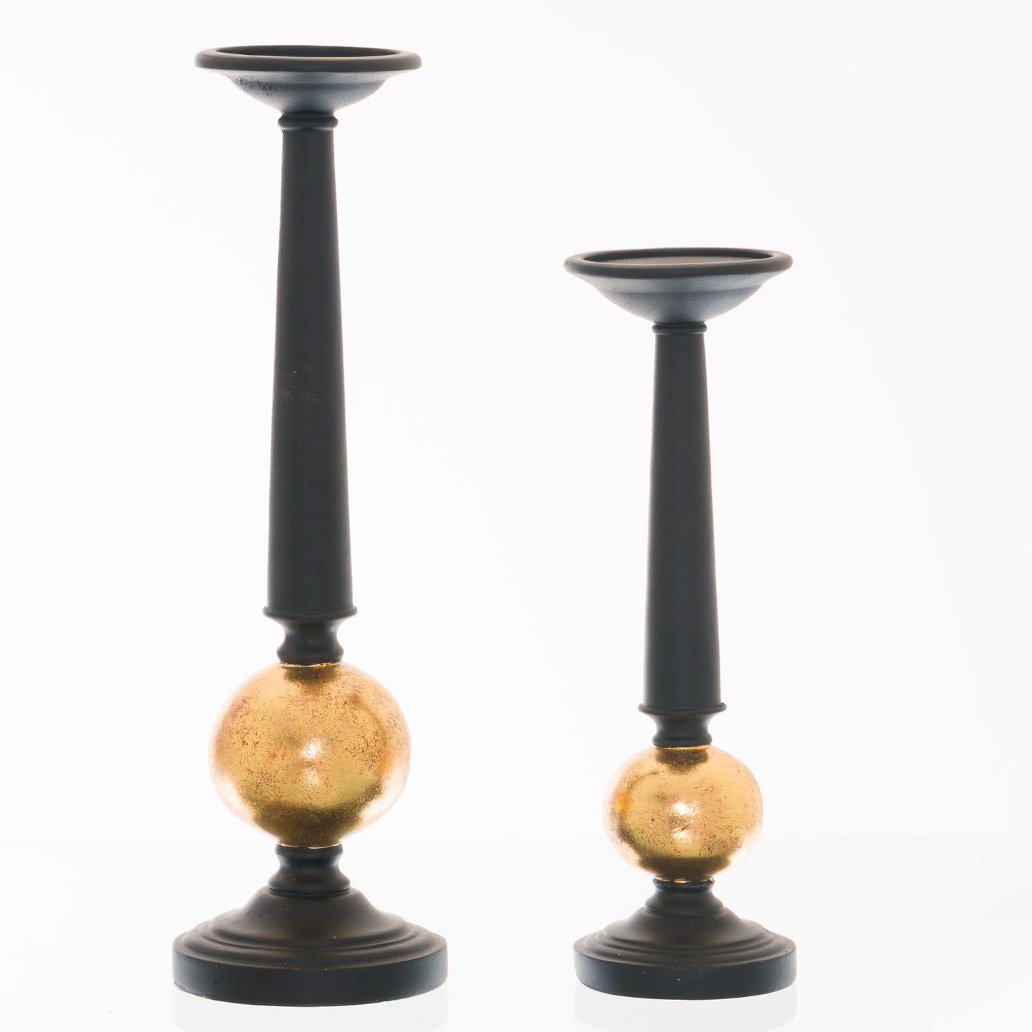 Black And Gold Large Column Candle Stand