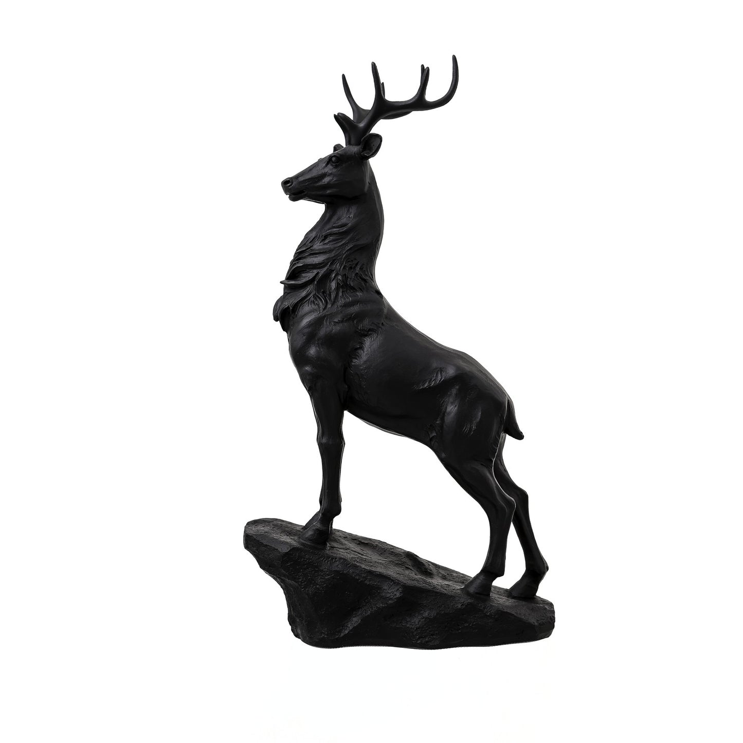 Large Black Standing Stag Ornament