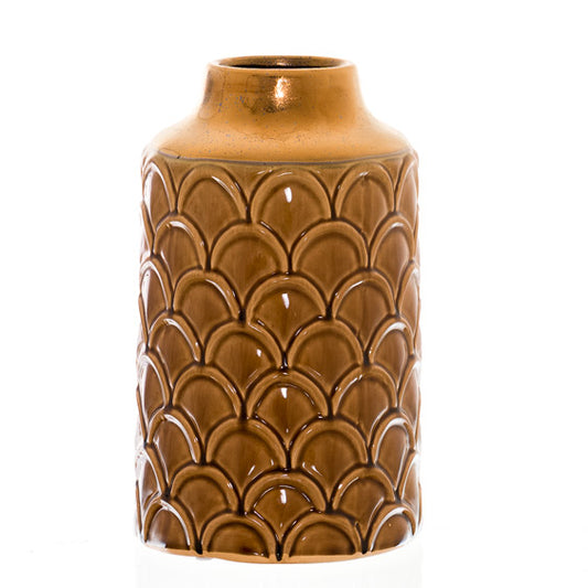 Seville Collection Small Caramel Scalloped Vase