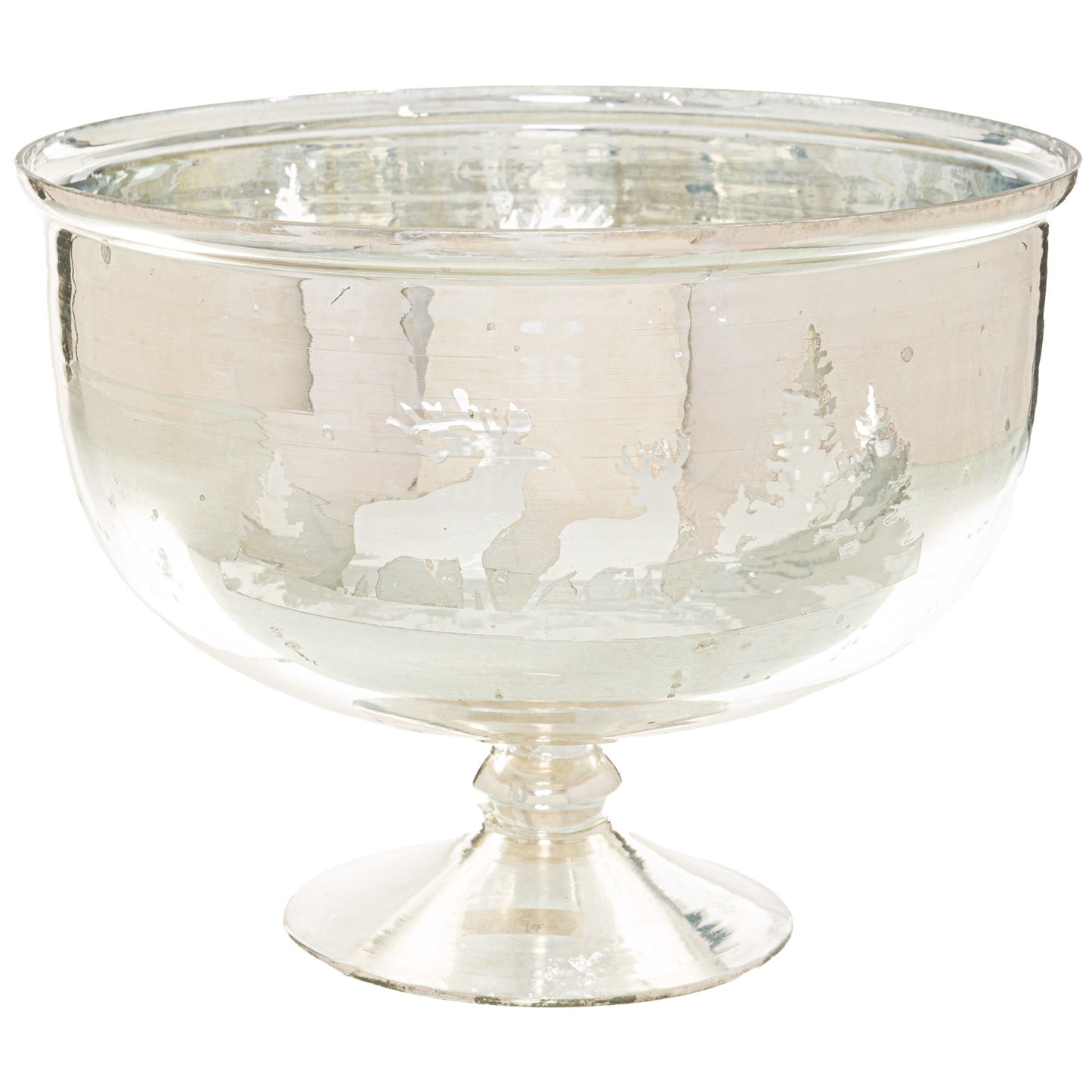 The Noel Collection Silver Forest Scene Footed Bowl