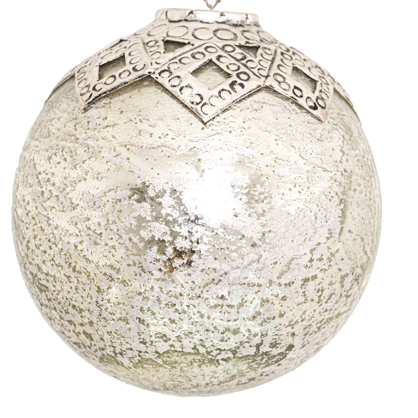 The Noel Collection Mercury Diamond Crested Medium Bauble