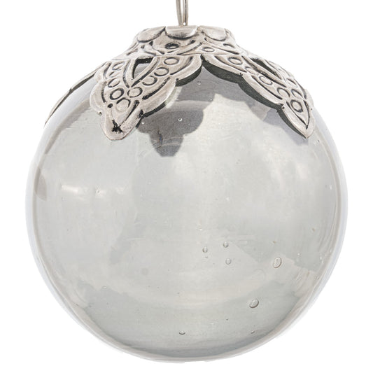 Noel Collection Smoked Midnight Filigree Crested Mdm Bauble