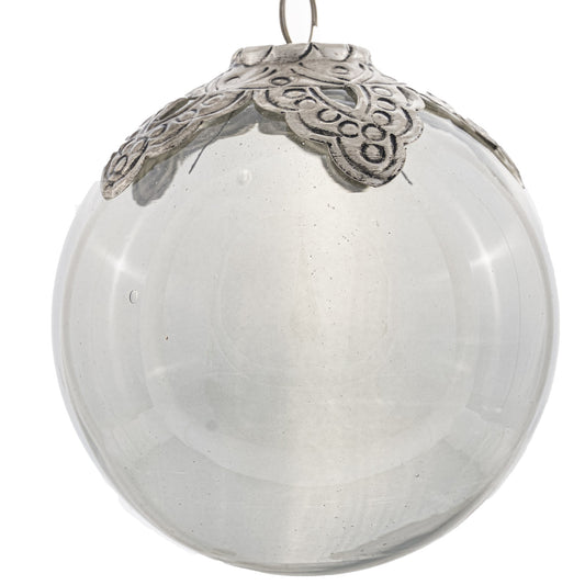 Noel Collection Smoked Midnight Filigree Crested Lrg Bauble