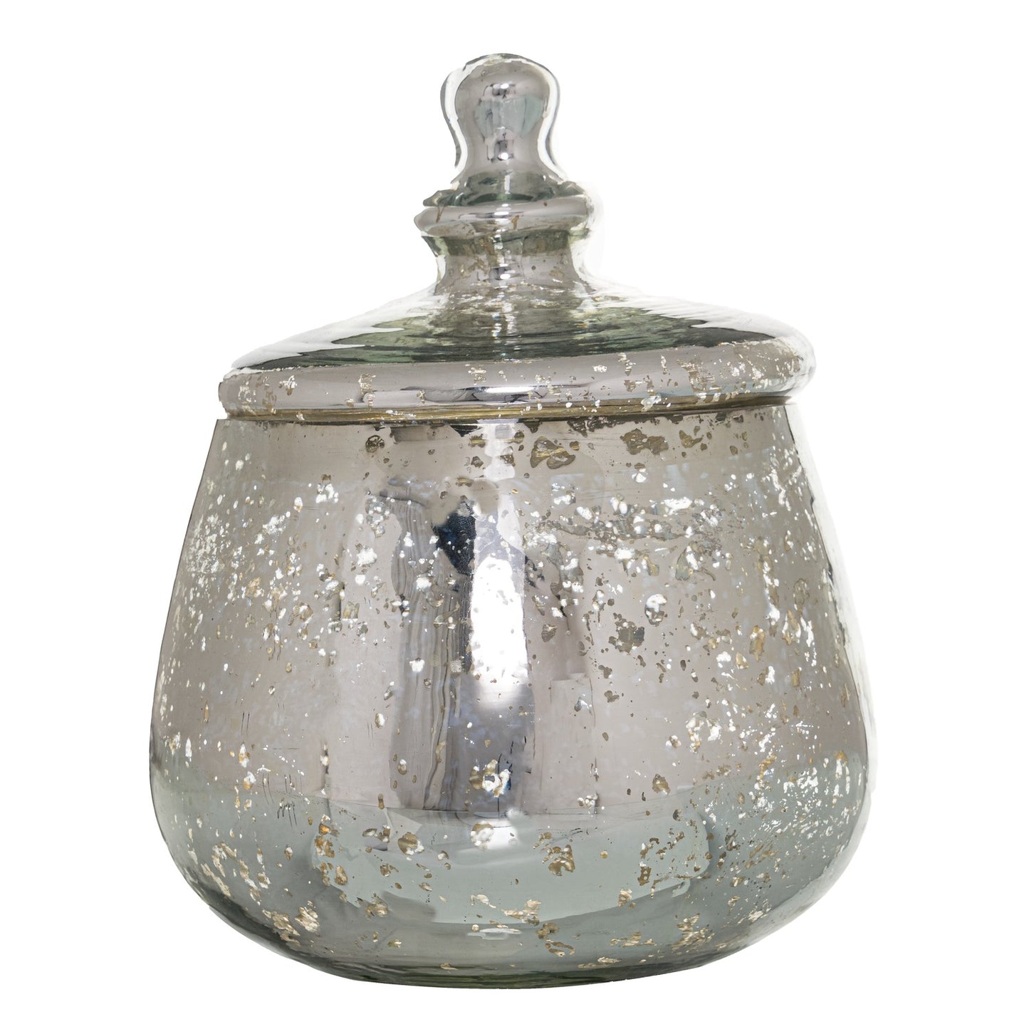 The Noel Collection Large Silver Bulbous Trinket Jar