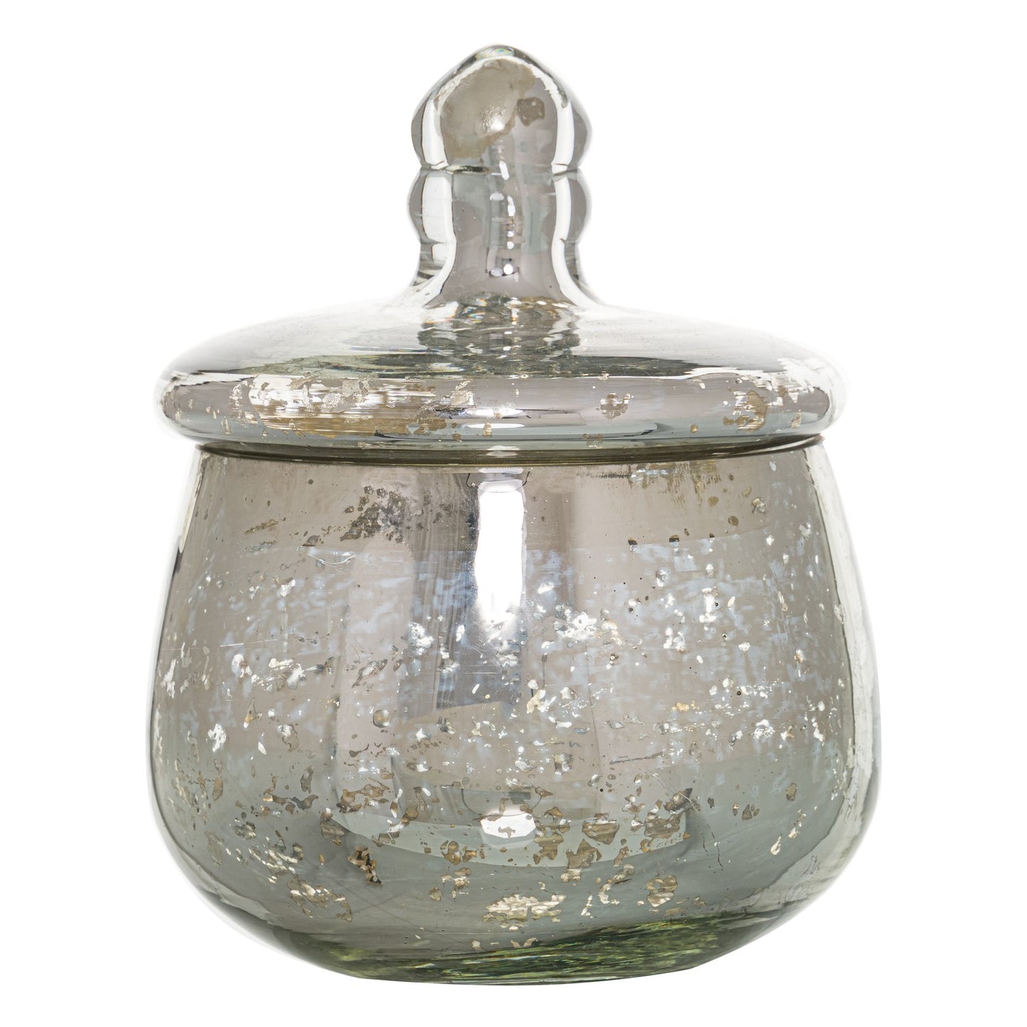 The Noel Collection Small Silver Bulbous Trinket Jar