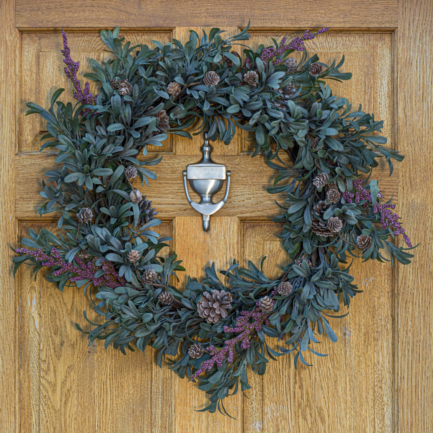 Mulberry And Pinecone Christmas Wreath